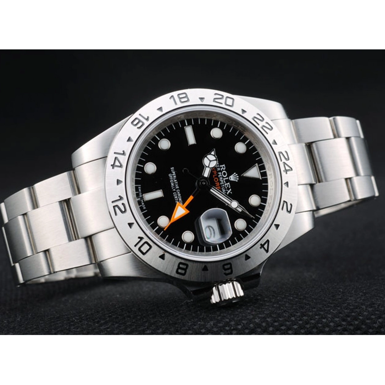 Aaa replica watch Watch Explorer Steel Stainless Dial Rolex Bezel Black 0814